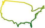 An outline map of United States of America