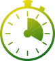 Green clock image with white background