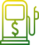 Green image of a petrol pump with a dollar sign in it.